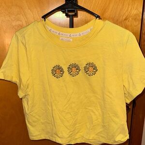Yellow Sunflower Graphic Crop Top